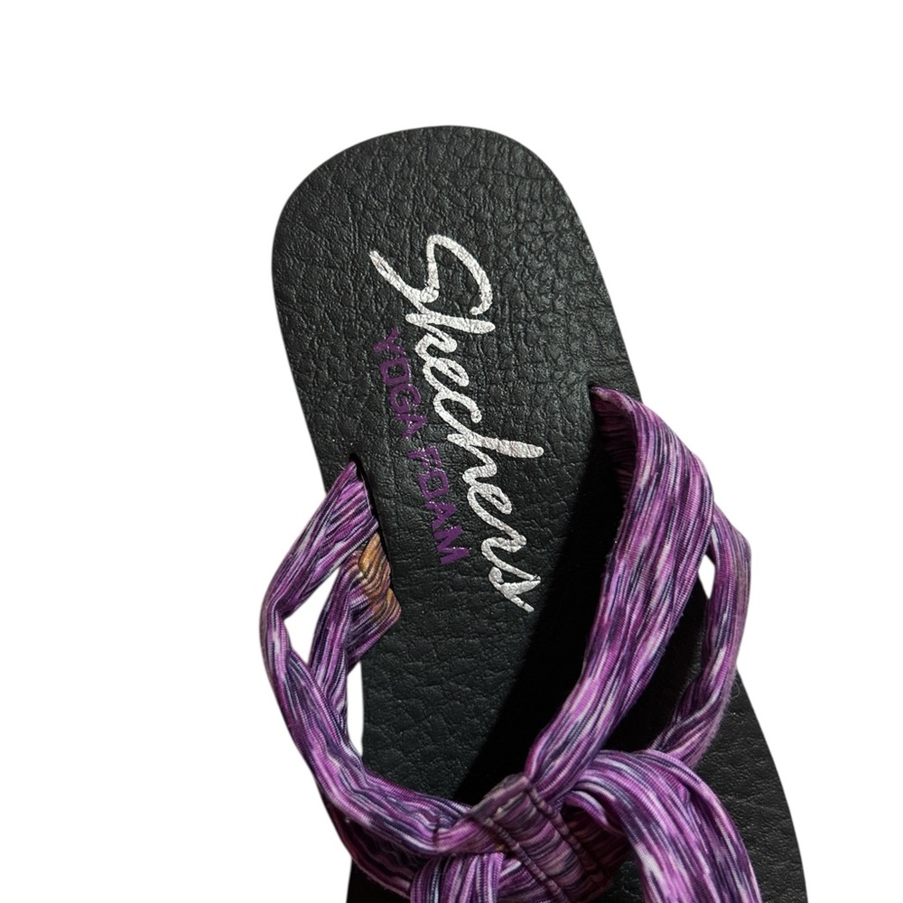 Sketchers Yoga Foam Sandals Purple Space Dye Flip Flop Tongs Strappy - Picture 4 of 6
